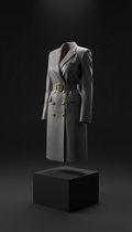 Vestido blazer de seda gris grafito