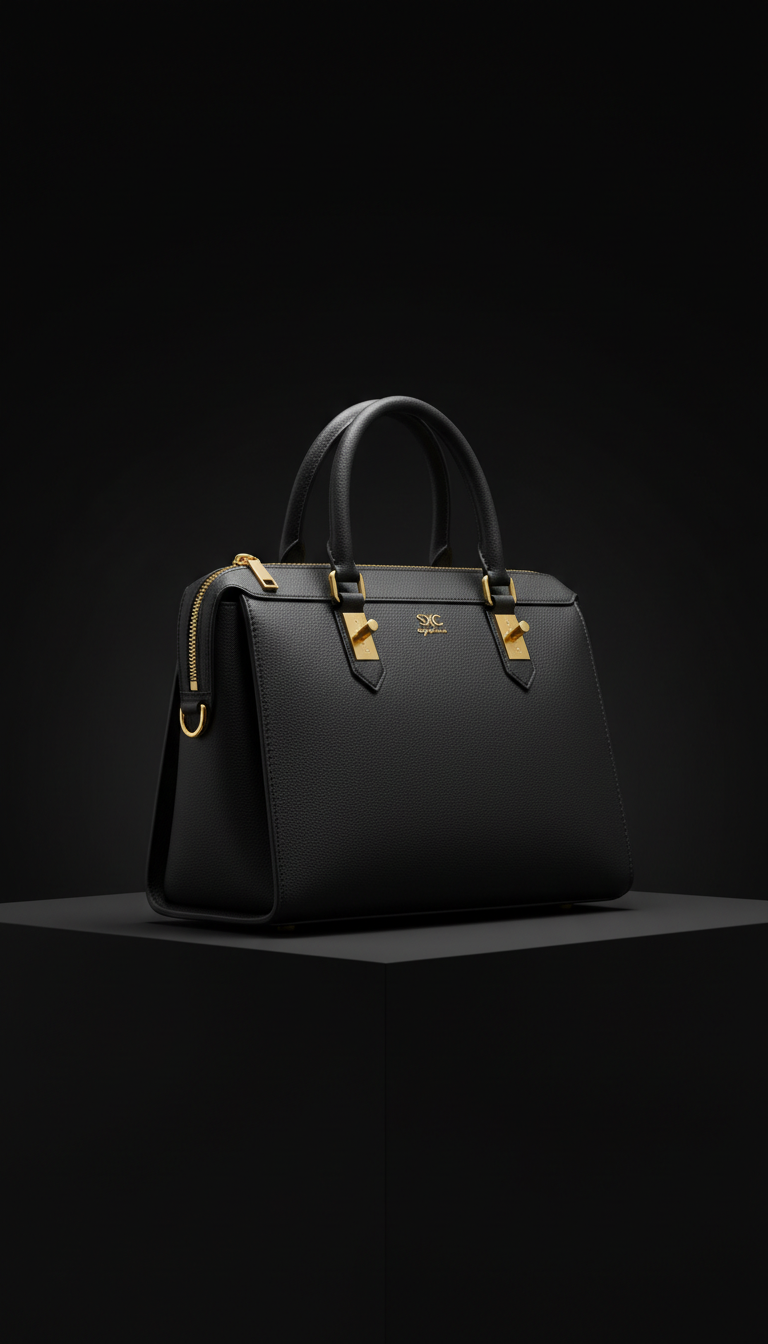 Bolso de cuero italiano negro