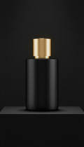 Perfume Prestige Noir frasco tapón dorado